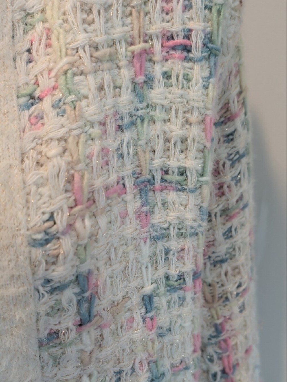 Cocobleu Women's Cream Multicolor Bouclé Blazer - M - Picture 5 of 10
